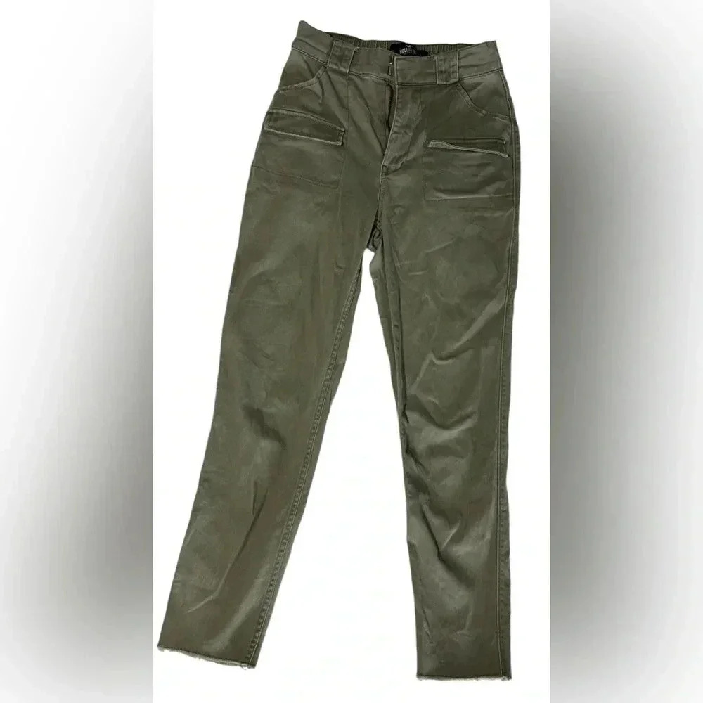 Hollister ultra high rise mom pant XS green Y2K teen fashion pants elastic waist - Picture 2 of 8